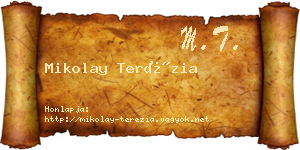 Mikolay Terézia névjegykártya